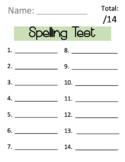 Spelling Test Template EDITABLE