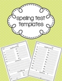 Spelling Test Template Printables