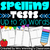 Spelling Test Template 20 Words Teaching Resources | Teachers Pay Teachers