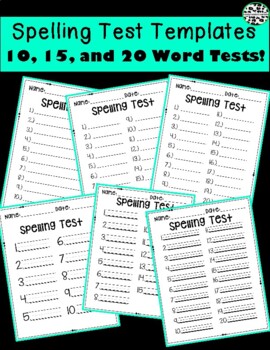 Spelling Test Templates 36 total pages{Texas Twist Scribbles}