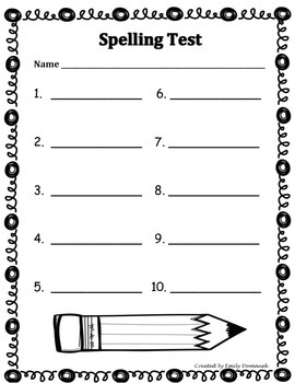 Spelling Test Templates and Review Sheets by First Grade Learning is Fun