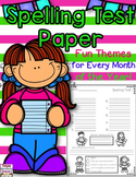 Spelling Test Thematic Papers