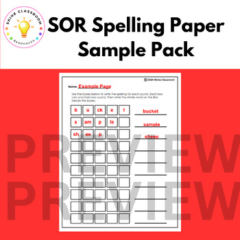 Preview of Spelling Paper Sample Pack - SOR Aligned