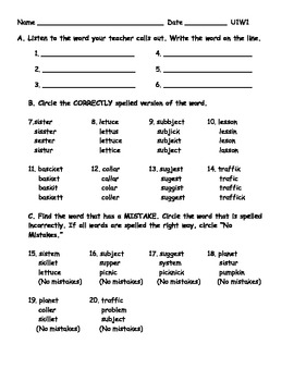 Preview of Unit 1 Spelling Tests for Reading Street Third Grade Common Core Edition (2013)