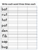 Spelling Three Times Each