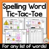 Spelling Word Tic-Tac-Toe Choice Boards and Activities - P