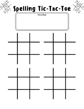 Brooks eAcademy Educational and Instructional Tools Blank Tic Tac Toe Board  (pdf)