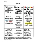 Spelling Tic-Tac-Toe Assignment