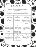 Spelling Tic-Tac-Toe Choice Board