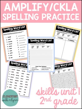 Preview of Unit 1 Spelling Word Practice 2nd Grade CKLA/Amplify