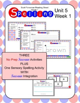 Preview of Spelling Unit 5 Week 1 -- Reading Street 1st Grade