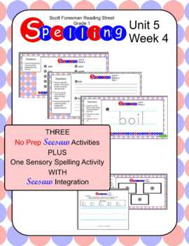 Preview of Spelling Unit 5 Week 4 -- Reading Street 1st Grade