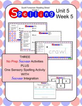 Preview of Spelling Unit 5 Week 5 -- Reading Street 1st Grade