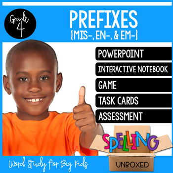 Preview of Prefixes MIS, EN, EM Spelling Word Work Unit