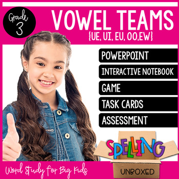 Preview of Vowel Teams {UE, UI, EU, OO, EW} Spelling Word Study Unit