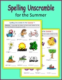 Spelling Unscramble for the Summer - End of Year