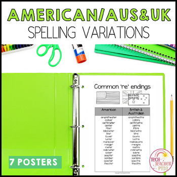 Cordelia Milestone forsinke Spelling Variations Posters American Vs British Australian by Tech Teacher  Pto3