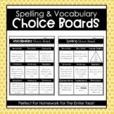 Spelling & Vocabulary Choice Boards - BUNDLE