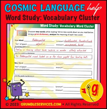 Preview of Spelling, Vocabulary & Grammar: Word Clusters, Definitions Montessori Word Study