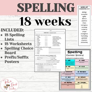 Preview of Spelling | Vocabulary | Practice | Activities | Middle School