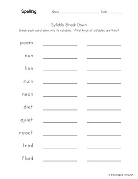 Spelling Vowel Team Exceptions - Split Vowels by Encouraged To Flourish