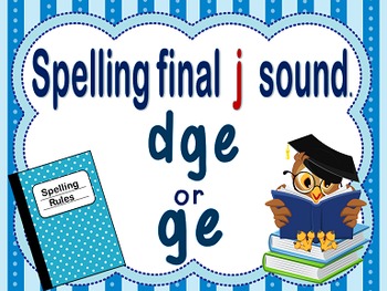 Preview of Spelling With dge & ge Power Point and Printables