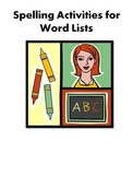 Spelling Word Activities