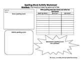 Spelling Word Activity Sheet