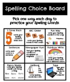 Spelling Word Choice Board