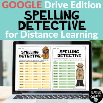 Preview of Spelling Word Corrections Detective Distance Learning Google Drive