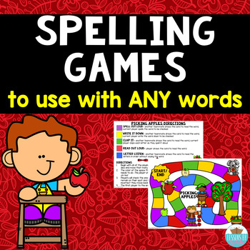 Spelling Word Games Apple Themed- use with any words! by Lessons By The ...