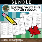 Spelling Word Lists for All Grades (Grades 1-8 Language)