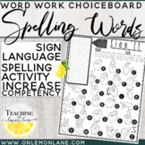 Spelling Word Practice Using Sign Language Word Work Activity