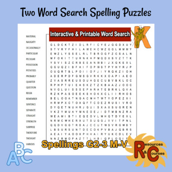 ela spelling interactive printable word search puzzles