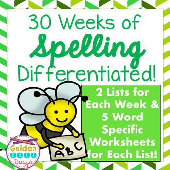 Preview of 3rd Grade Spelling Word Study 30 Differentiated Units & List Specific Worksheets