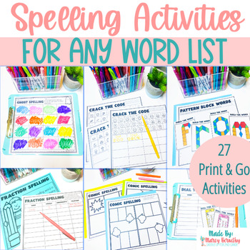 Spelling Word Work Activities