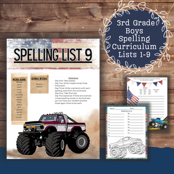 Preview of Spelling Word Worksheets for Third Grade or Fourth Grade