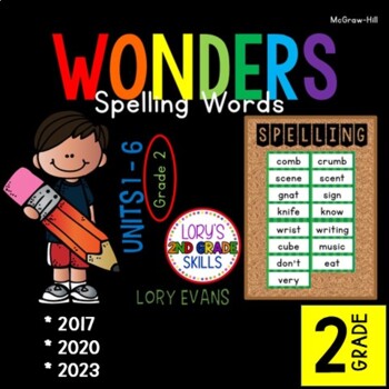 Preview of Spelling Words 2nd Grade WONDERS