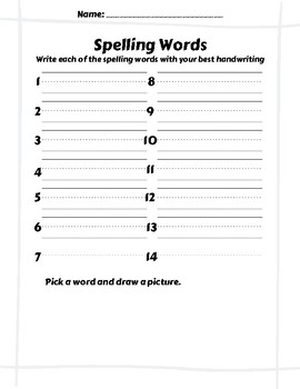 Spelling Words by Taryn Ernst | TPT