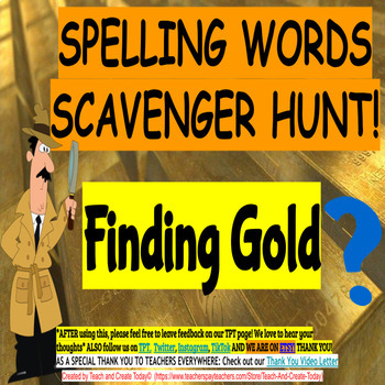 Preview of Spelling Words Practice ELA Scavenger Hunt 2nd 3rd 4th 5th Grade Activity #11