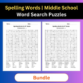 Spelling Words | Word Search Puzzles Activities | Middle S