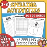 Spelling Words Activities for any Spelling List  Word Work