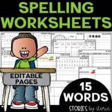 Spelling Worksheets for 15 Words