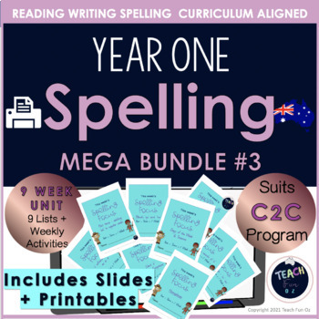 Preview of Spelling Year 1 or Grade One Activities Bundle -Term 3 suits c2c lists