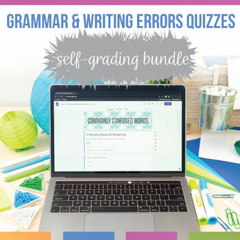 Preview of Grammar and Writing Errors Quizzes | Self-Grading Writing Errors Bundle