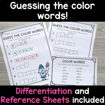 Reading and Spelling Color Words | Learning Colors | Kindergarten Literacy