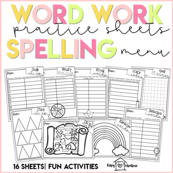 Preview of Spelling and Sight Word Practice Menu