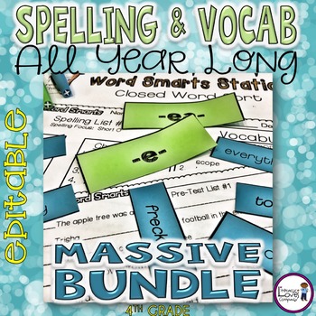Preview of Spelling and Vocabulary 4th Grade - Year Long Resource