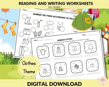 Preview of Spelling and Writing Worksheets for 1st Grade, Vocabulary, Language, & Sentence