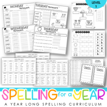 Preview of Spelling for a Year {A 36-week Phonetic-based Curriculum} Level 1